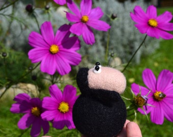 Needle felted Black sheep, hand felted animal, lavender-scent, rebel, fearless one, be yourself