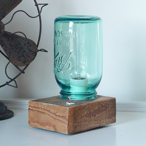 Vintage Mason - Jar Table Top Lamp