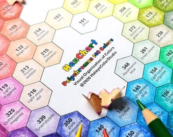 Faber-Castell Polychromos 140 kleuren hex-kaart | Afdrukbaar A4 PDF | Direct downloaden