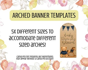 Plantilla de banner con soporte arqueado / plantilla de Canva totalmente editable / 5 tamaños diferentes / descarga digital