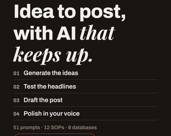 Notion Content Creator Template, AI Content Workflow with ChatGPT & Claude Prompts, Writing and Brainstorm SOPs, Digital Download