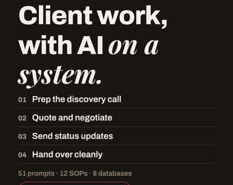 Notion Freelancer Template, AI Workflow System for Client Work, ChatGPT & Claude Prompts, Freelance Business OS Digital Download