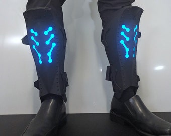 Metal Armor Greaves with Lighting Effects