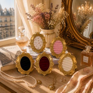 Antique Gold Ring Holder Display Frame, Vintage Jewelry Organizer Stand, Velvet Ring Tray for Wedding Ceremony, Engagement Decor