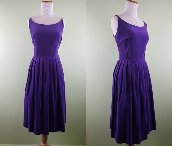 purple velvet cocktail dress