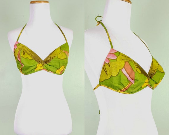 1950s Tropical Bra Top - Medium