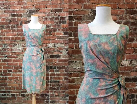 1950s Wiggle Dress - Metallic Touches 50s Dress -
