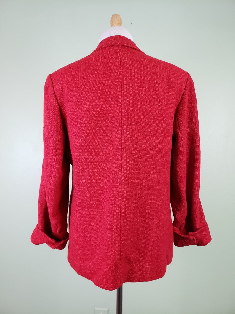 RED Women/'s Wool Blazer 1980s Pendleton Blazer Large