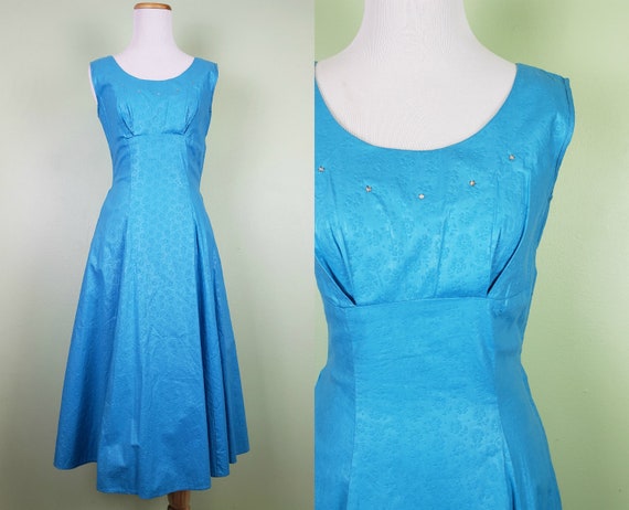 1950s Whoopsie Daisy Dress - Periwinkle Blue - Dai