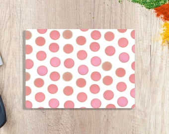 Pink Dots Tempered Glass Chopping Board: Heatproof Kitchen & Bar Accessory