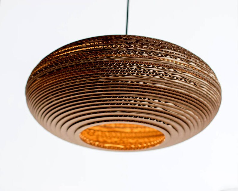 Recycled Cardboard Oval Lampshade: 60s Style Pendant Light bild 2