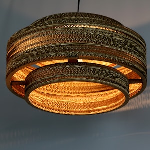 Abajur estilo meados do século feito de papelão reciclado, abajur, decoração de casa, luminária pendente, abajur de teto,