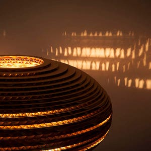 Recycled Cardboard Oval Lampshade: 60s Style Pendant Light bild 4