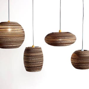 Recycled Cardboard Oval Lampshade: 60s Style Pendant Light bild 3