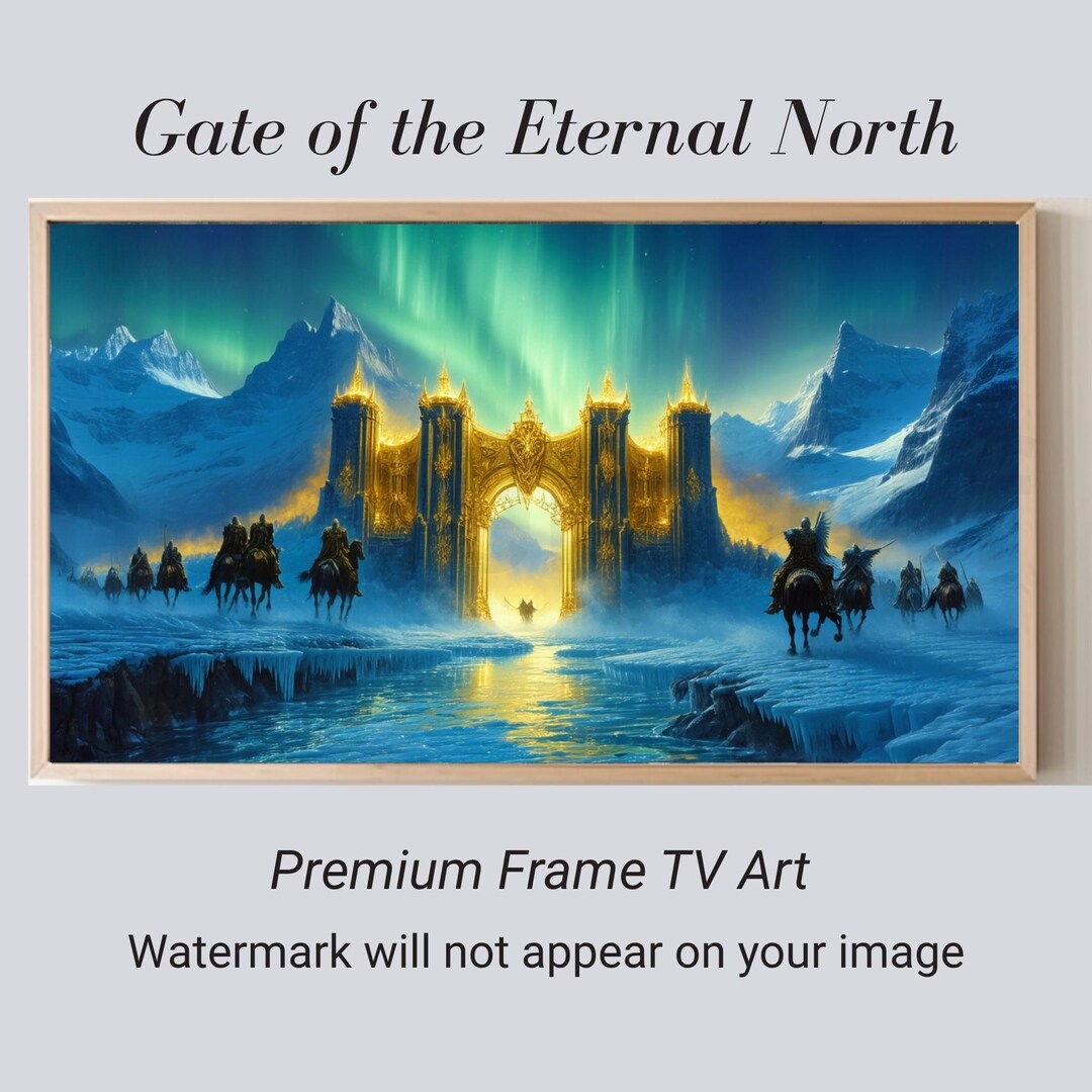 Valhalla Frame TV Art, Norse Mythology Digital Download, Golden Gates ...