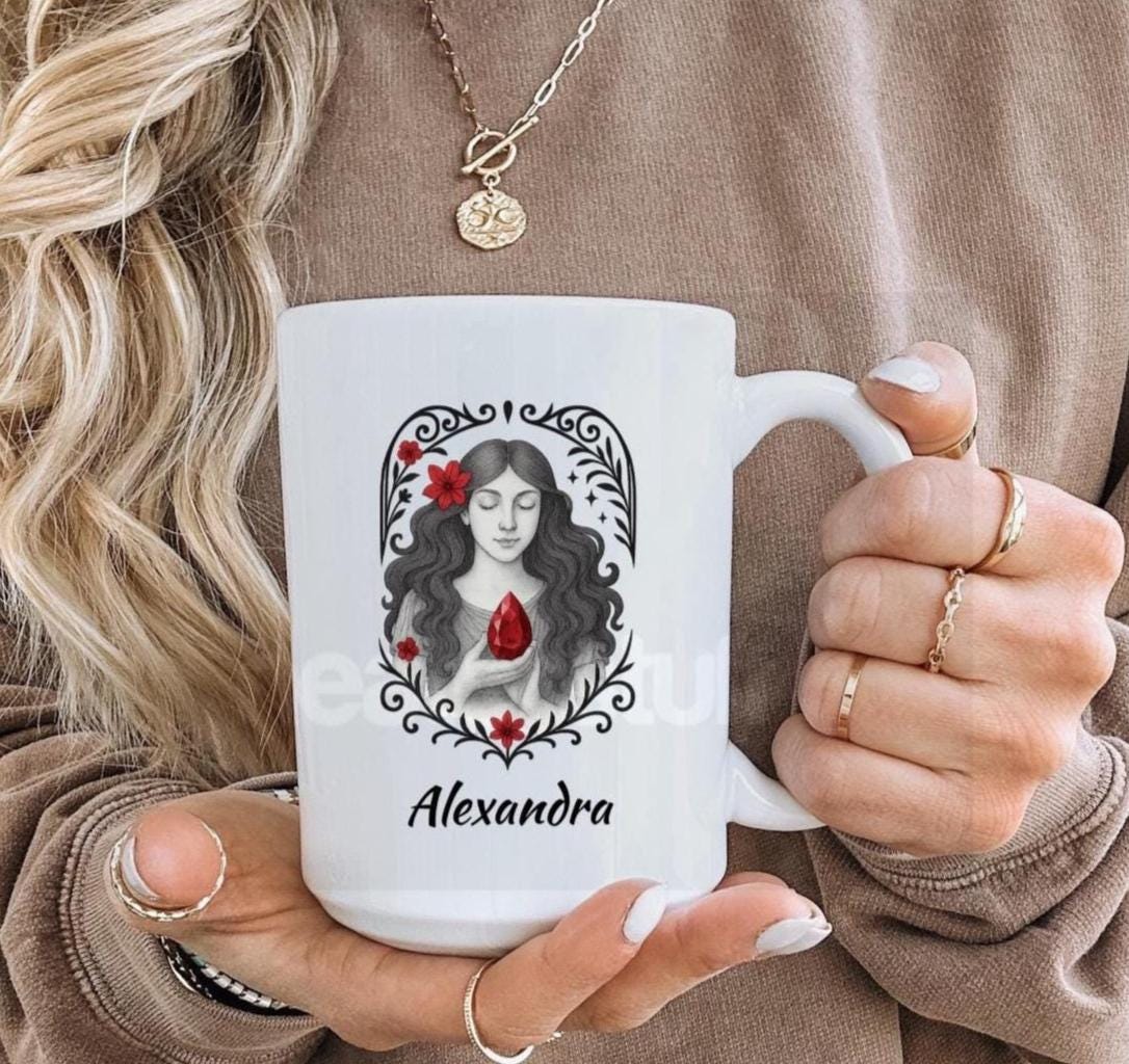 Personalized Birthstone Coffee Mug with Name, Custom Birth Stone Tea Cup Gift for Women, Birth Month Mom, Daughter, Friend, Sister, Birthday