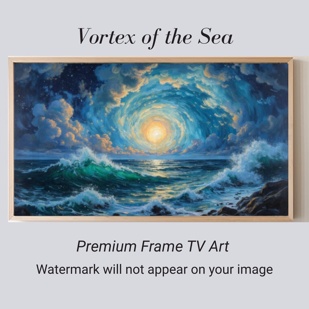 Cosmic Ocean Vortex Frame TV Art, Sea Landscape Coastal Artwork ...