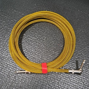 15&#39; Guitar Cable - Straight to Right Angle, Mogami cable, Techflex sleeving