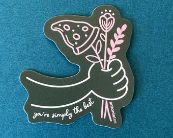 Pizza & Flowers Sticker | Best Friend Gift