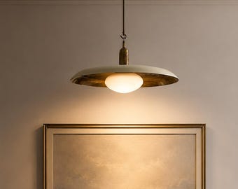 Lampada a sospensione in ottone realizzata a mano, illuminazione moderna e minimalista per isola cucina, plafoniera