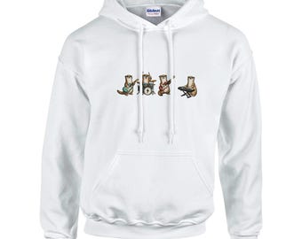 Hoodie van Otter Band, rockmuziekgroep, trui van een katoen-polyester mix.