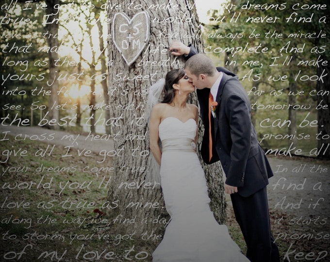 Custom First Dance Lyrics on Your Photo digital File - Etsy