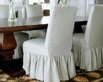 Custom Dining Slipcover with full length gathered skirt