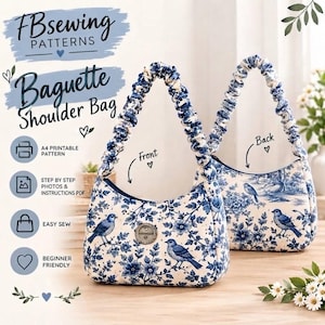 luxury shoulder bag Easy sewing pattern pdf, canvas shoulder bag step by step instructions + photos, beginner friendly easy sew making bag.