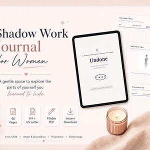 Shadow Work Journal for Women, Printable Self Healing Workbook PDF