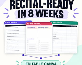 Music Recital Planner Canva Template, Teacher Checklist, Timeline & Run of Show