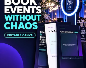Photo Booth Client Welcome Packet Canva Template, Event Questionnaire & Setup Checklist