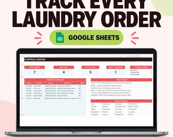 Laundry Business Order Tracker, Wash and Fold Pickup & Delivery Spreadsheet