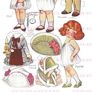 LA BOHEME: Dolly Dingle assume a Grand Opera Vintage Printable Paper Doll Digital Download 2 jpeg 300 e 600 dpi, Grace G. Drayton, 1921