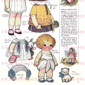 Dolly Dingles LITTLE FRIENDS Gwennie & Denny Sweetie Vintage Papier Puppe Digital Download 2 jpg 300 / 600 dpi by Grace G. Drayton, Jan. 1920