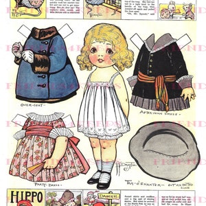 Dolly Dingles COUSIN LUCILE w/Cute Animal Stories Vintage Paper Doll Digital Download 2 jpg 300 & 600 dpi von Grace G. Drayton, 1919 - Lovely