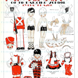 Art Deco Era DANCING SCHOOL Printable Paper Doll Cut-Outs Instant Digital Download 1 jpg 600 dpi--Lydia Fraser, Canadian Home Journal 1933