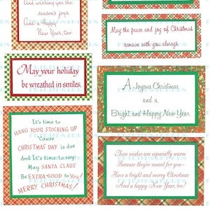 40 Printable CHRISTMAS GREETINGS / Verses from Vintage Xmas Cards for Card-Making & Other Paper Crafts--6 Pages in 1 PDF File 300 dpi