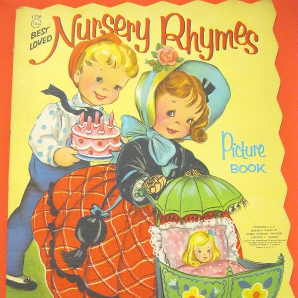 INSTANT DOWNLOAD--Printable 10-Page Vintage Mother Goose Nursery Rhymes Book--2 PDFs, 300 dpi, 12 Pages Total Including Covers