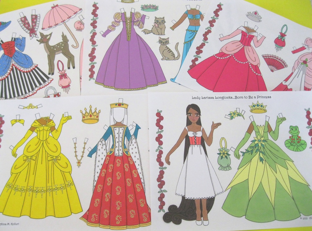 Printable PRINCESS Instant Download Digital Fairy Tale Brown-skinned ...