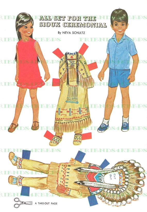 native american paper doll template