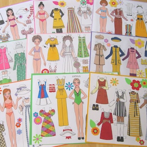 Versión digital imprimible de MOD DOLLIES Paper Doll Book de Alina Kolluri--Descarga instantánea PDF de 9 páginas, 300 ppp--Impresiones 8,5" x 11"