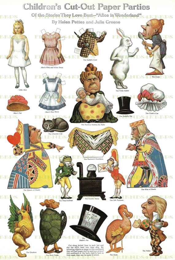 Antique ALICE IN WONDERLAND Printable Children's Storybook - Etsy