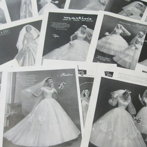 28 Printable 1950&#39;s BRIDAL GOWNS Photos / Ads--Beautiful Vintage Princess-Style Wedding Gowns!--Four 7-Page PDF Files, 300 dpi