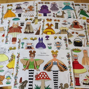NOUVEAU ! Poupées en papier imprimables « FAIRIES of Mushroom Hollow » 13 pages par Alina Kolluri - téléchargement immédiat - 2 fichiers PDF, 13 pages au total, 300 dpi