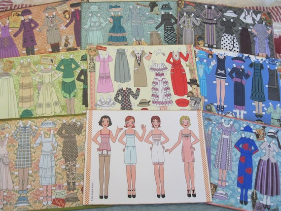 Printable four Deco Dollies 1920s-30s Paper Dolls | Etsy