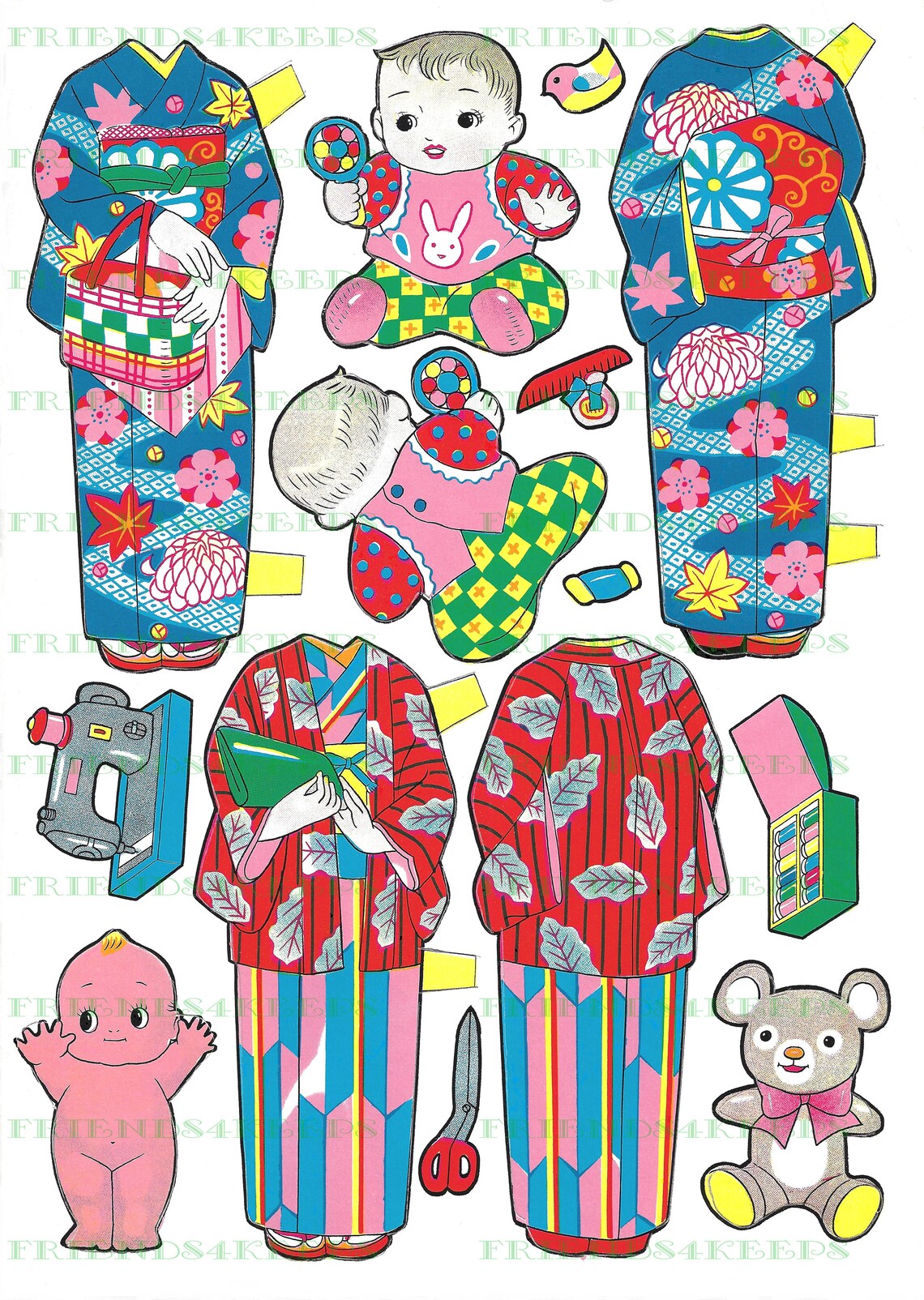 INSTANT DOWNLOAD Japanese Printable Paper Doll Cutout Book Etsy