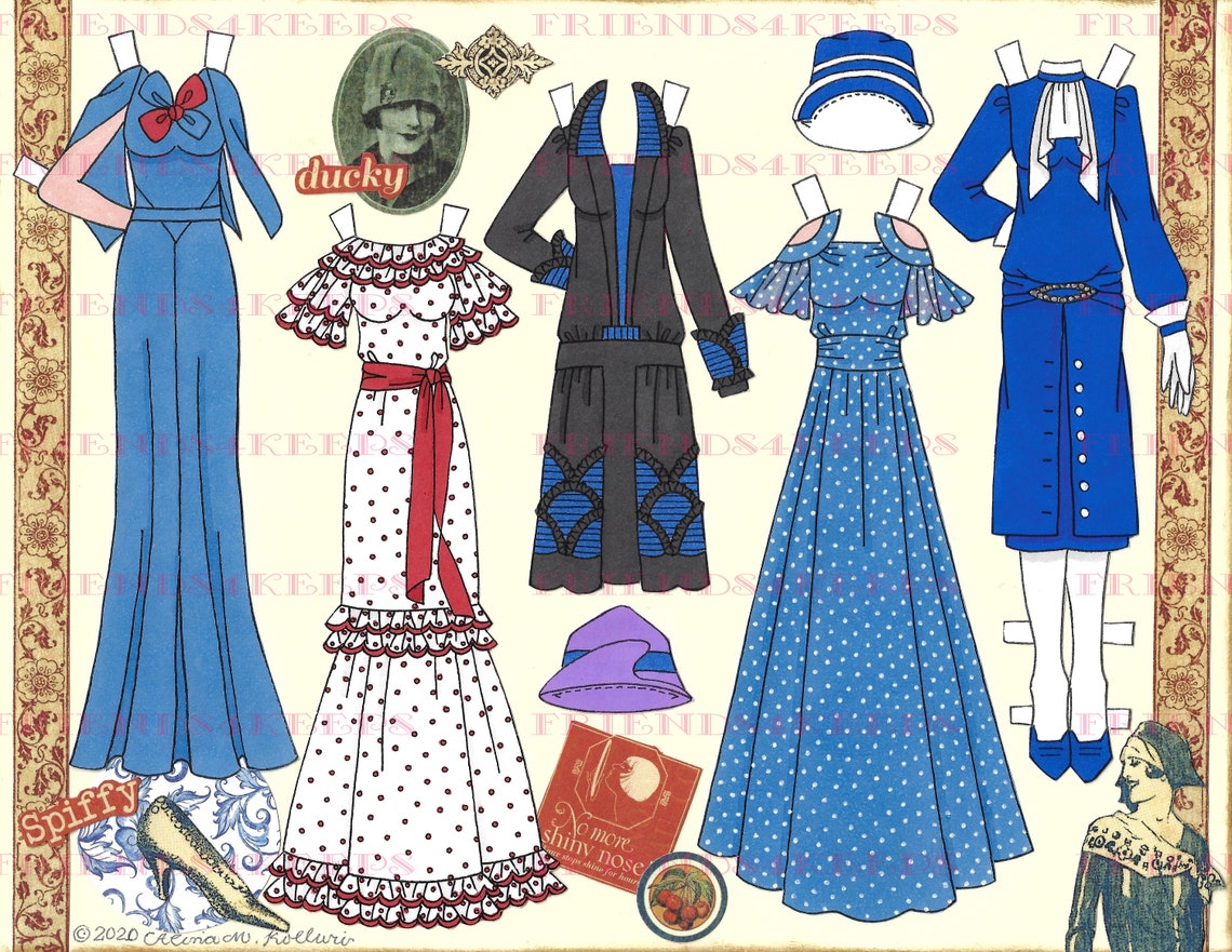 Printable DECO DOLLIES WINNIE 1920s-30s Paper Doll by Artist | Etsy