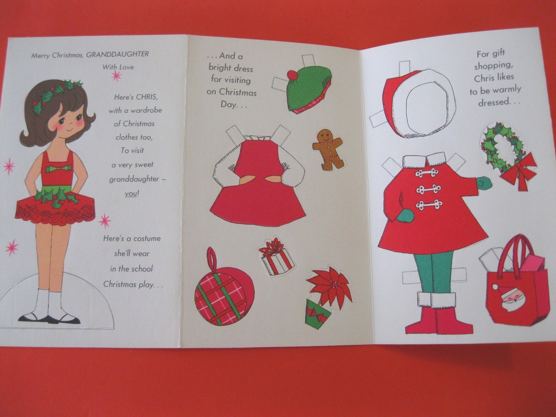 PRINTABLE Vintage CHRISTMAS GIRL Holiday Paper Doll - Etsy