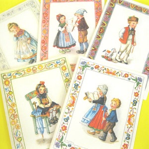 DEUTSCHE VOLKSTRACHTEN Instant Digital Downloads --Schöne druckbare Bilder von Vintage Deutschen Grußkarten 5 jpg Dateien 600 dpi