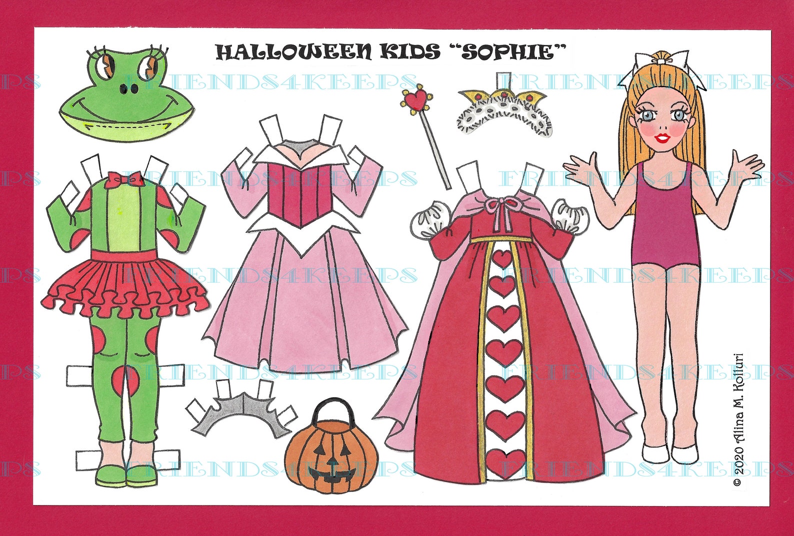 Printable HALLOWEEN Paper Doll sophie W/7 Costumes - Etsy